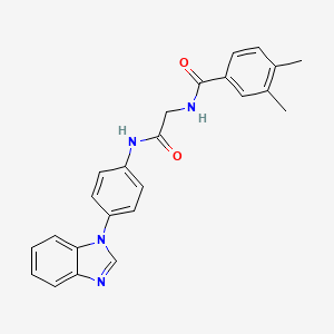molecular formula C24H22N4O2 B7550845 N-[2-[4-(benzimidazol-1-yl)anilino]-2-oxoethyl]-3,4-dimethylbenzamide 