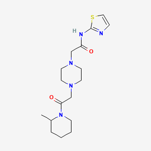 2-[4-[2-(2-methylpiperidin-1-yl)-2-oxoethyl]piperazin-1-yl]-N-(1,3-thiazol-2-yl)acetamide