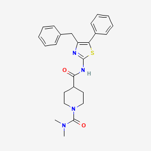 molecular formula C25H28N4O2S B7550860 4-N-(4-benzyl-5-phenyl-1,3-thiazol-2-yl)-1-N,1-N-dimethylpiperidine-1,4-dicarboxamide 