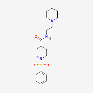 1-(benzenesulfonyl)-N-(2-piperidin-1-ylethyl)piperidine-4-carboxamide