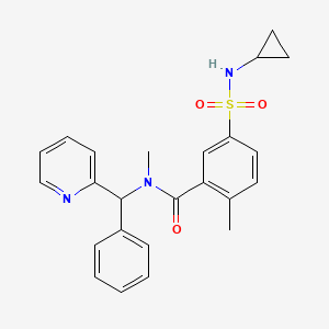 molecular formula C24H25N3O3S B7550886 5-(cyclopropylsulfamoyl)-N,2-dimethyl-N-[phenyl(pyridin-2-yl)methyl]benzamide 