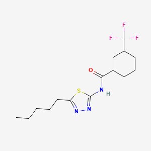 molecular formula C15H22F3N3OS B7550889 N-(5-pentyl-1,3,4-thiadiazol-2-yl)-3-(trifluoromethyl)cyclohexane-1-carboxamide 