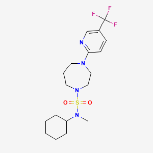 molecular formula C18H27F3N4O2S B7550897 N-cyclohexyl-N-methyl-4-[5-(trifluoromethyl)pyridin-2-yl]-1,4-diazepane-1-sulfonamide 