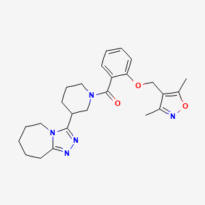 molecular formula C25H31N5O3 B7550902 [2-[(3,5-dimethyl-1,2-oxazol-4-yl)methoxy]phenyl]-[3-(6,7,8,9-tetrahydro-5H-[1,2,4]triazolo[4,3-a]azepin-3-yl)piperidin-1-yl]methanone 