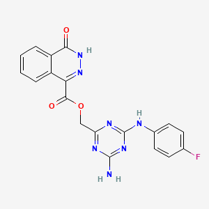 [4-amino-6-(4-fluoroanilino)-1,3,5-triazin-2-yl]methyl 4-oxo-3H-phthalazine-1-carboxylate