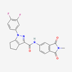 1-(3,4-difluorophenyl)-N-(2-methyl-1,3-dioxoisoindol-5-yl)-5,6-dihydro-4H-cyclopenta[c]pyrazole-3-carboxamide