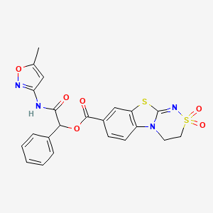 [2-[(5-Methyl-1,2-oxazol-3-yl)amino]-2-oxo-1-phenylethyl] 2,2-dioxo-3,4-dihydro-[1,2,4]thiadiazino[3,4-b][1,3]benzothiazole-8-carboxylate