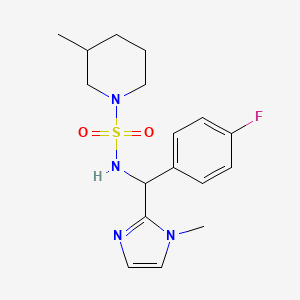 molecular formula C17H23FN4O2S B7550959 N-[(4-fluorophenyl)-(1-methylimidazol-2-yl)methyl]-3-methylpiperidine-1-sulfonamide 