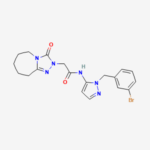 N-[2-[(3-bromophenyl)methyl]pyrazol-3-yl]-2-(3-oxo-6,7,8,9-tetrahydro-5H-[1,2,4]triazolo[4,3-a]azepin-2-yl)acetamide