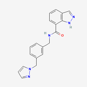 molecular formula C19H17N5O B7550982 N-[[3-(pyrazol-1-ylmethyl)phenyl]methyl]-1H-indazole-7-carboxamide 