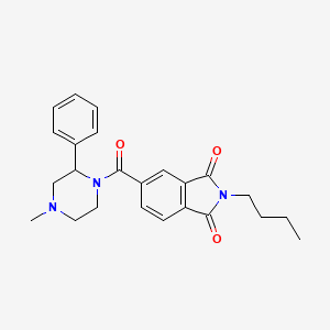 molecular formula C24H27N3O3 B7550993 2-Butyl-5-(4-methyl-2-phenylpiperazine-1-carbonyl)isoindole-1,3-dione 