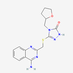 3-[(4-aminoquinazolin-2-yl)methylsulfanyl]-4-(oxolan-2-ylmethyl)-1H-1,2,4-triazol-5-one