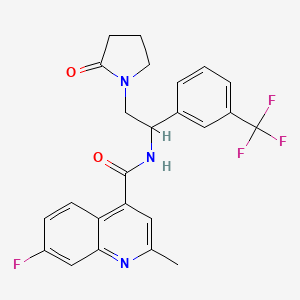 7-fluoro-2-methyl-N-[2-(2-oxopyrrolidin-1-yl)-1-[3-(trifluoromethyl)phenyl]ethyl]quinoline-4-carboxamide