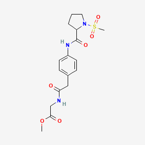 molecular formula C17H23N3O6S B7551071 Methyl 2-[[2-[4-[(1-methylsulfonylpyrrolidine-2-carbonyl)amino]phenyl]acetyl]amino]acetate 