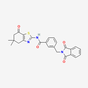molecular formula C25H21N3O4S B7551096 N-(5,5-dimethyl-7-oxo-4,6-dihydro-1,3-benzothiazol-2-yl)-3-[(1,3-dioxoisoindol-2-yl)methyl]benzamide 