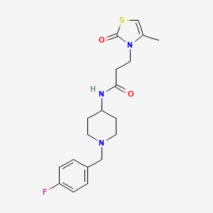 molecular formula C19H24FN3O2S B7551112 N-[1-[(4-fluorophenyl)methyl]piperidin-4-yl]-3-(4-methyl-2-oxo-1,3-thiazol-3-yl)propanamide 