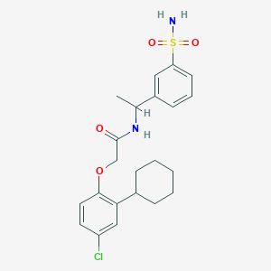 molecular formula C22H27ClN2O4S B7551135 2-(4-chloro-2-cyclohexylphenoxy)-N-[1-(3-sulfamoylphenyl)ethyl]acetamide 
