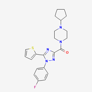 molecular formula C22H24FN5OS B7551140 (4-Cyclopentylpiperazin-1-yl)-[1-(4-fluorophenyl)-5-thiophen-2-yl-1,2,4-triazol-3-yl]methanone 