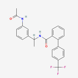 molecular formula C24H21F3N2O2 B7551144 N-[1-(3-acetamidophenyl)ethyl]-2-[4-(trifluoromethyl)phenyl]benzamide 