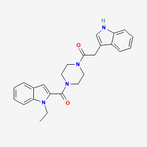 molecular formula C25H26N4O2 B7551151 1-[4-(1-ethylindole-2-carbonyl)piperazin-1-yl]-2-(1H-indol-3-yl)ethanone 