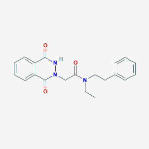molecular formula C20H21N3O3 B7551162 2-(1,4-dioxo-3H-phthalazin-2-yl)-N-ethyl-N-(2-phenylethyl)acetamide 