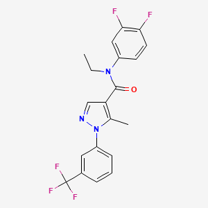 molecular formula C20H16F5N3O B7551167 N-(3,4-difluorophenyl)-N-ethyl-5-methyl-1-[3-(trifluoromethyl)phenyl]pyrazole-4-carboxamide 