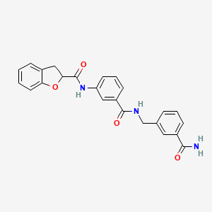 molecular formula C24H21N3O4 B7551173 N-[3-[(3-carbamoylphenyl)methylcarbamoyl]phenyl]-2,3-dihydro-1-benzofuran-2-carboxamide 