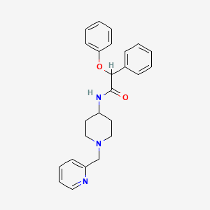 molecular formula C25H27N3O2 B7551196 2-phenoxy-2-phenyl-N-[1-(pyridin-2-ylmethyl)piperidin-4-yl]acetamide 