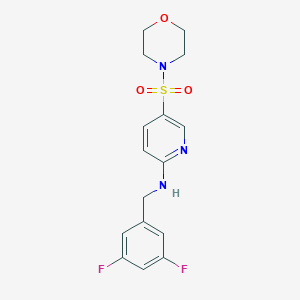 molecular formula C16H17F2N3O3S B7551205 N-[(3,5-difluorophenyl)methyl]-5-morpholin-4-ylsulfonylpyridin-2-amine 