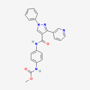methyl N-[4-[(1-phenyl-3-pyridin-3-ylpyrazole-4-carbonyl)amino]phenyl]carbamate