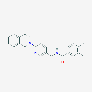 molecular formula C24H25N3O B7551236 N-[[6-(3,4-dihydro-1H-isoquinolin-2-yl)pyridin-3-yl]methyl]-3,4-dimethylbenzamide 