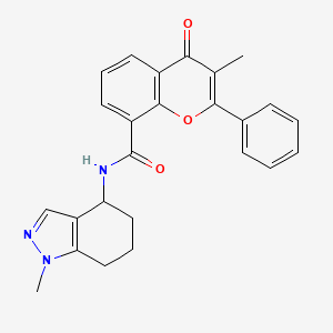 molecular formula C25H23N3O3 B7551238 3-methyl-N-(1-methyl-4,5,6,7-tetrahydroindazol-4-yl)-4-oxo-2-phenylchromene-8-carboxamide 