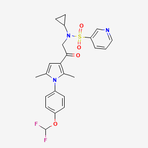 molecular formula C23H23F2N3O4S B7551255 N-cyclopropyl-N-[2-[1-[4-(difluoromethoxy)phenyl]-2,5-dimethylpyrrol-3-yl]-2-oxoethyl]pyridine-3-sulfonamide 