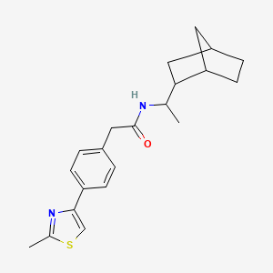 molecular formula C21H26N2OS B7551270 N-[1-(2-bicyclo[2.2.1]heptanyl)ethyl]-2-[4-(2-methyl-1,3-thiazol-4-yl)phenyl]acetamide 