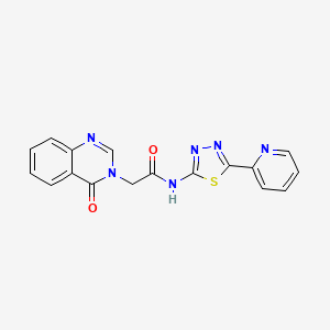 molecular formula C17H12N6O2S B7551274 2-(4-oxoquinazolin-3-yl)-N-(5-pyridin-2-yl-1,3,4-thiadiazol-2-yl)acetamide 