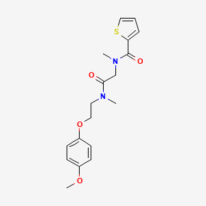 molecular formula C18H22N2O4S B7551281 N-[2-[2-(4-methoxyphenoxy)ethyl-methylamino]-2-oxoethyl]-N-methylthiophene-2-carboxamide 