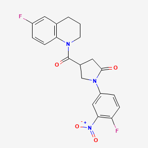 4-(6-fluoro-3,4-dihydro-2H-quinoline-1-carbonyl)-1-(4-fluoro-3-nitrophenyl)pyrrolidin-2-one