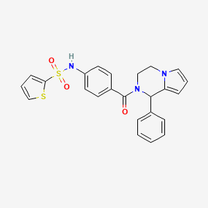 molecular formula C24H21N3O3S2 B7551303 N-[4-(1-phenyl-3,4-dihydro-1H-pyrrolo[1,2-a]pyrazine-2-carbonyl)phenyl]thiophene-2-sulfonamide 