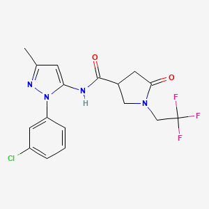 N-[2-(3-chlorophenyl)-5-methylpyrazol-3-yl]-5-oxo-1-(2,2,2-trifluoroethyl)pyrrolidine-3-carboxamide