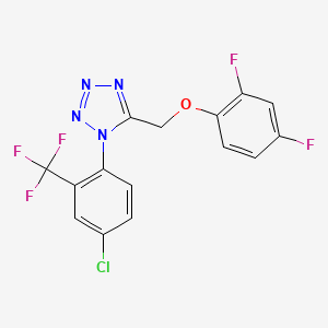 molecular formula C15H8ClF5N4O B7551319 1-[4-Chloro-2-(trifluoromethyl)phenyl]-5-[(2,4-difluorophenoxy)methyl]tetrazole 