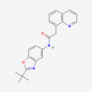 molecular formula C22H21N3O2 B7551353 N-(2-tert-butyl-1,3-benzoxazol-5-yl)-2-quinolin-8-ylacetamide 