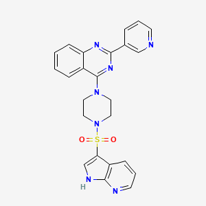 molecular formula C24H21N7O2S B7551355 2-pyridin-3-yl-4-[4-(1H-pyrrolo[2,3-b]pyridin-3-ylsulfonyl)piperazin-1-yl]quinazoline 