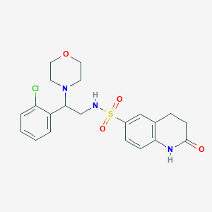 molecular formula C21H24ClN3O4S B7551375 N-[2-(2-chlorophenyl)-2-morpholin-4-ylethyl]-2-oxo-3,4-dihydro-1H-quinoline-6-sulfonamide 