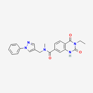 molecular formula C22H21N5O3 B7551377 3-ethyl-N-methyl-2,4-dioxo-N-[(1-phenylpyrazol-4-yl)methyl]-1H-quinazoline-7-carboxamide 
