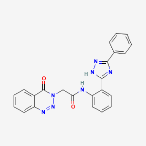 molecular formula C23H17N7O2 B7551378 2-(4-oxo-1,2,3-benzotriazin-3-yl)-N-[2-(3-phenyl-1H-1,2,4-triazol-5-yl)phenyl]acetamide 