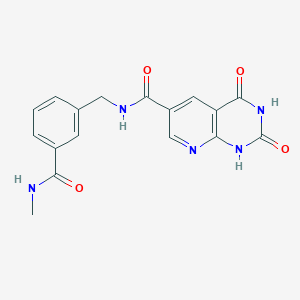 molecular formula C17H15N5O4 B7551380 N-[[3-(methylcarbamoyl)phenyl]methyl]-2,4-dioxo-1H-pyrido[2,3-d]pyrimidine-6-carboxamide 