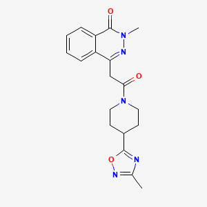 molecular formula C19H21N5O3 B7551393 2-Methyl-4-[2-[4-(3-methyl-1,2,4-oxadiazol-5-yl)piperidin-1-yl]-2-oxoethyl]phthalazin-1-one 