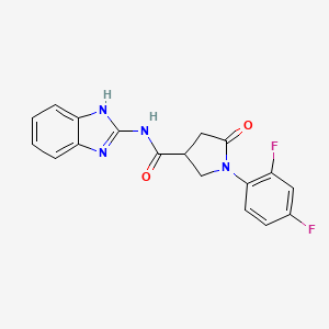 molecular formula C18H14F2N4O2 B7551410 N-(1H-benzimidazol-2-yl)-1-(2,4-difluorophenyl)-5-oxopyrrolidine-3-carboxamide 
