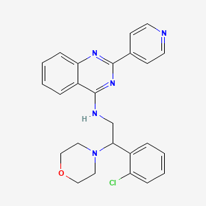 molecular formula C25H24ClN5O B7551418 N-[2-(2-chlorophenyl)-2-morpholin-4-ylethyl]-2-pyridin-4-ylquinazolin-4-amine 