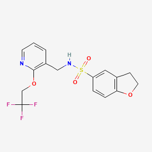 molecular formula C16H15F3N2O4S B7551447 N-[[2-(2,2,2-trifluoroethoxy)pyridin-3-yl]methyl]-2,3-dihydro-1-benzofuran-5-sulfonamide 